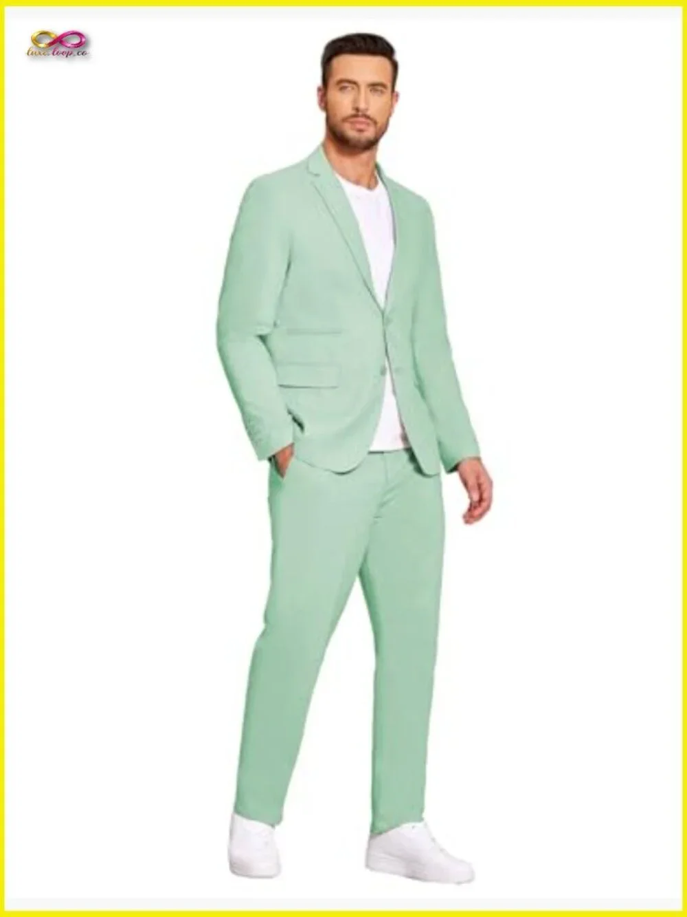 Linen Suit Set Regular Fit Lightweight Blazer Pants Casual Elegant